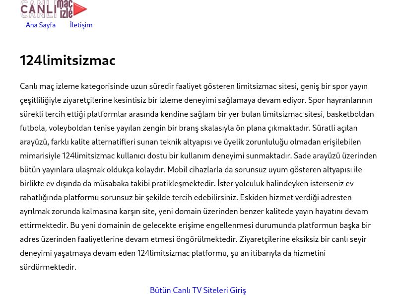 124limitsizmac Yeni Adres - Ekran Görüntüsü