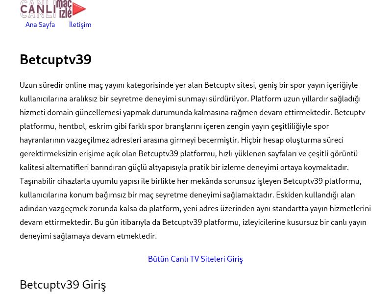 Betcuptv39 Giriş Bilgileri - Ekran Görüntüsü