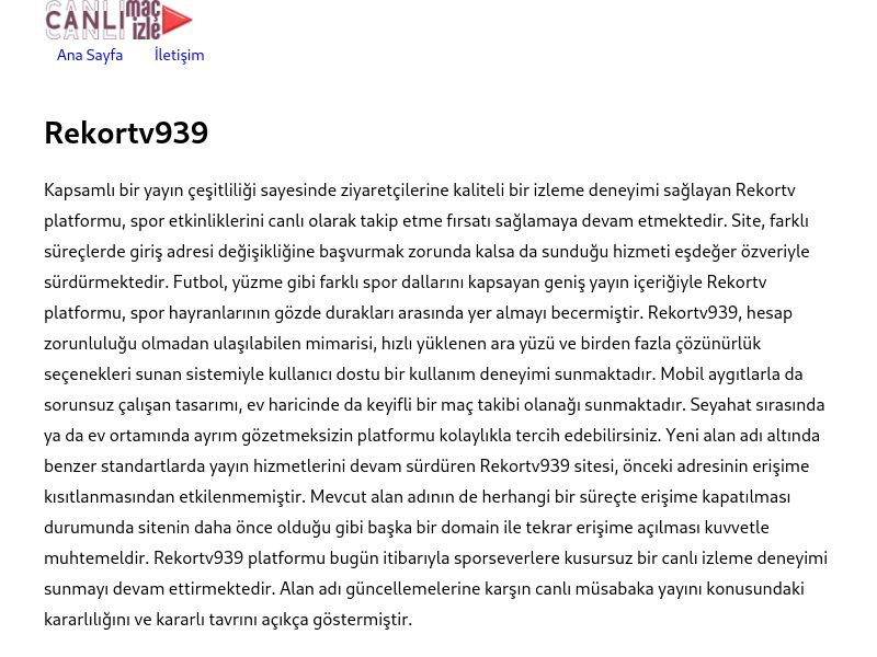 Rekortv939 Giriş - Ekran Görüntüsü