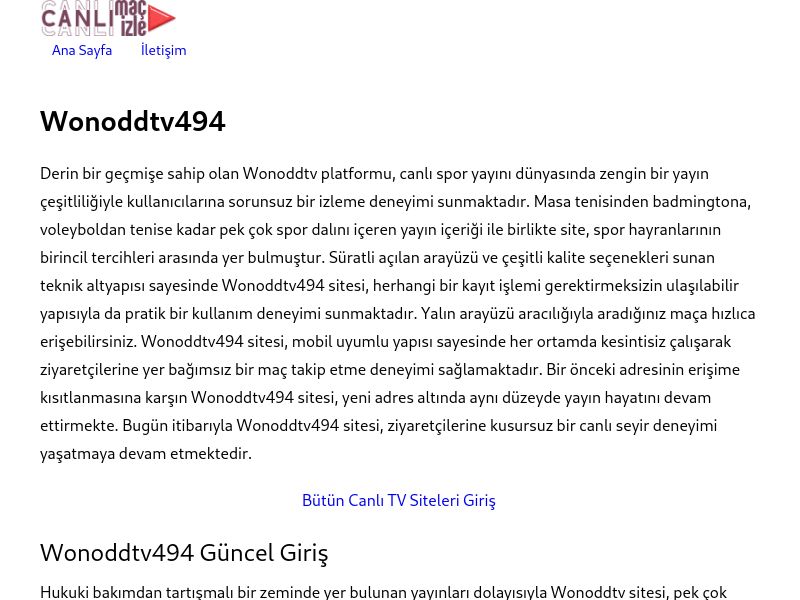 Wonoddtv494 Güncel Giriş Adresi Linki - Ekran Görüntüsü