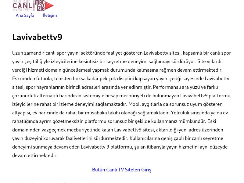 Lavivabettv9 Yeni Adres - Ekran Görüntüsü