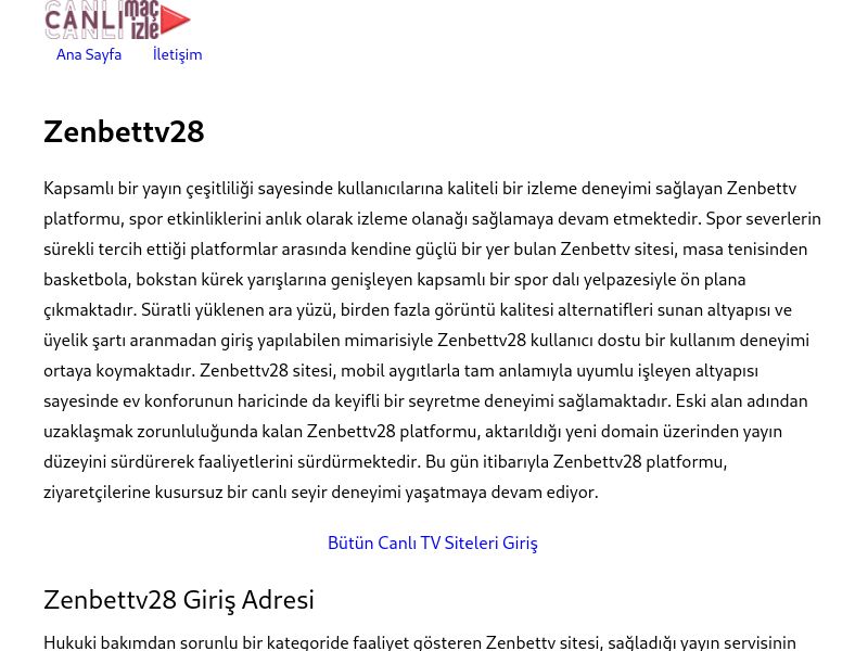 Zenbettv28 Giriş Adresi - Ekran Görüntüsü