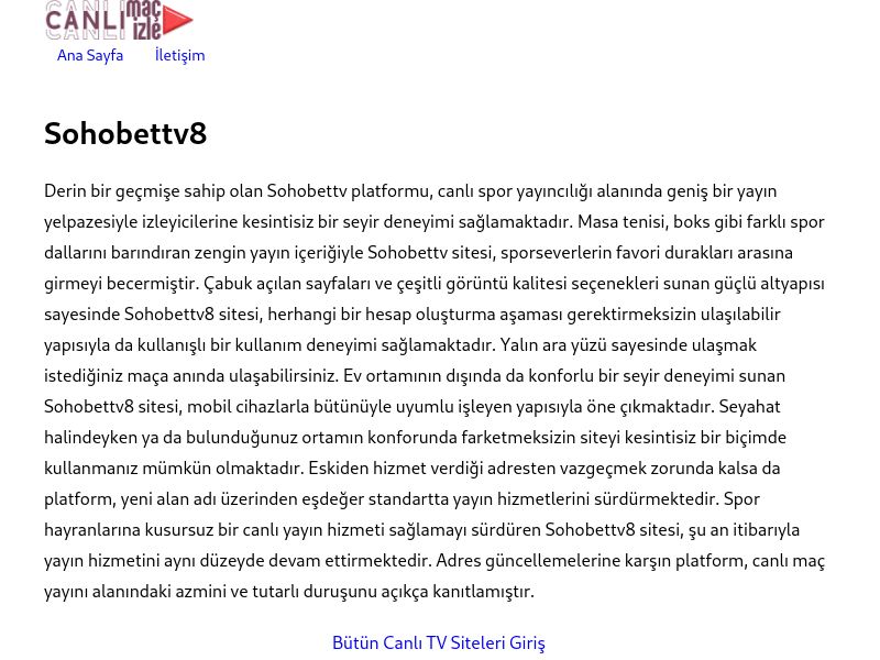 Sohobettv8 Güncel Giriş Adresi - Ekran Görüntüsü