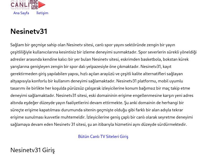 Nesinetv31 Güncel Giriş Adresi - Ekran Görüntüsü