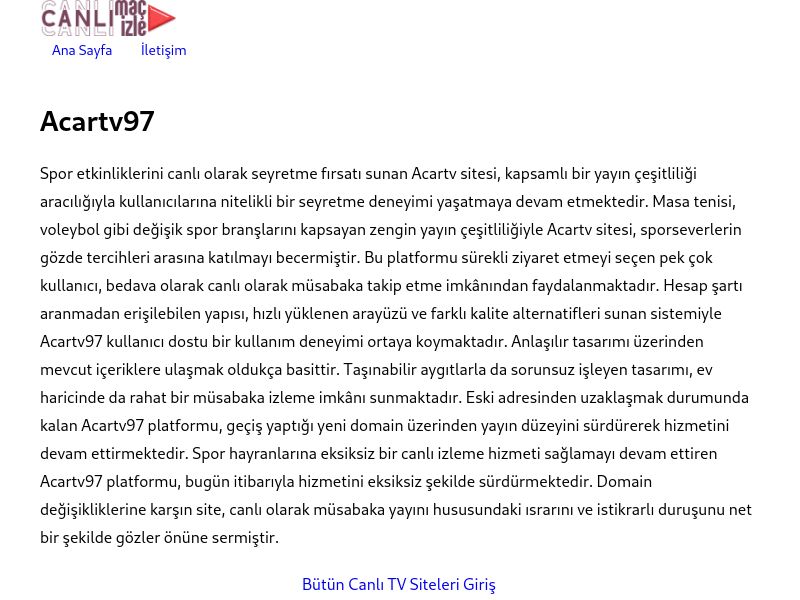 Acartv97 Yeni Adres - Ekran Görüntüsü