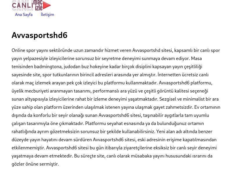 Avvasportshd6 Giriş - Ekran Görüntüsü