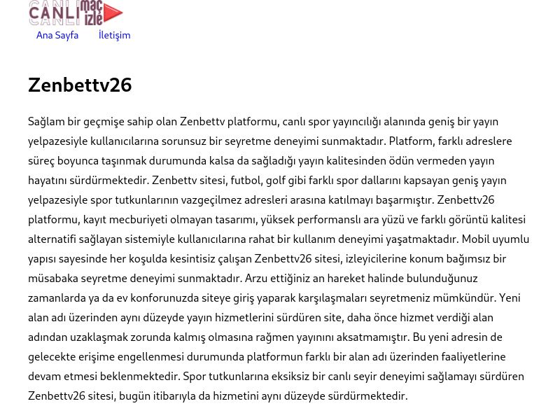 Zenbettv26 Güncel Link - Ekran Görüntüsü