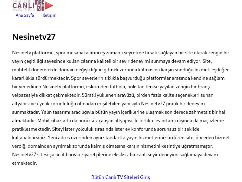 Nesinetv27 Güncel Link - Ekran Görüntüsü