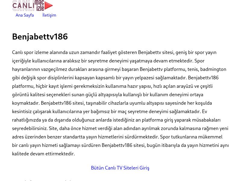 Benjabettv186 Giriş Adresi - Ekran Görüntüsü