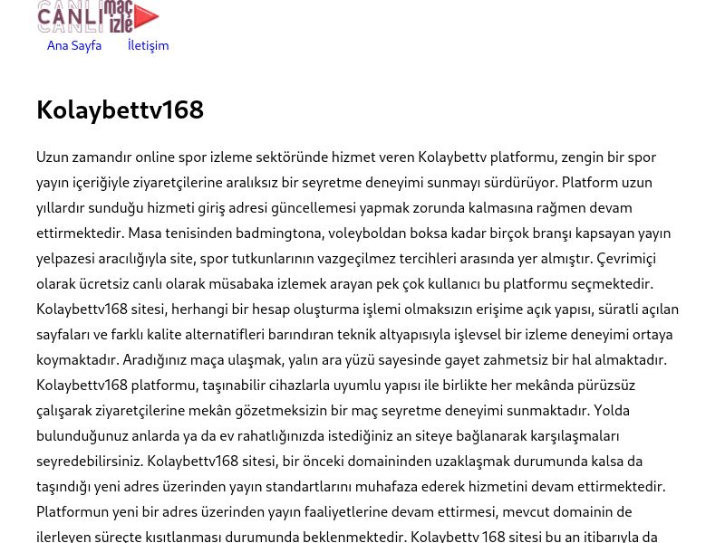 Kolaybettv168 Giriş Linki - Ekran Görüntüsü
