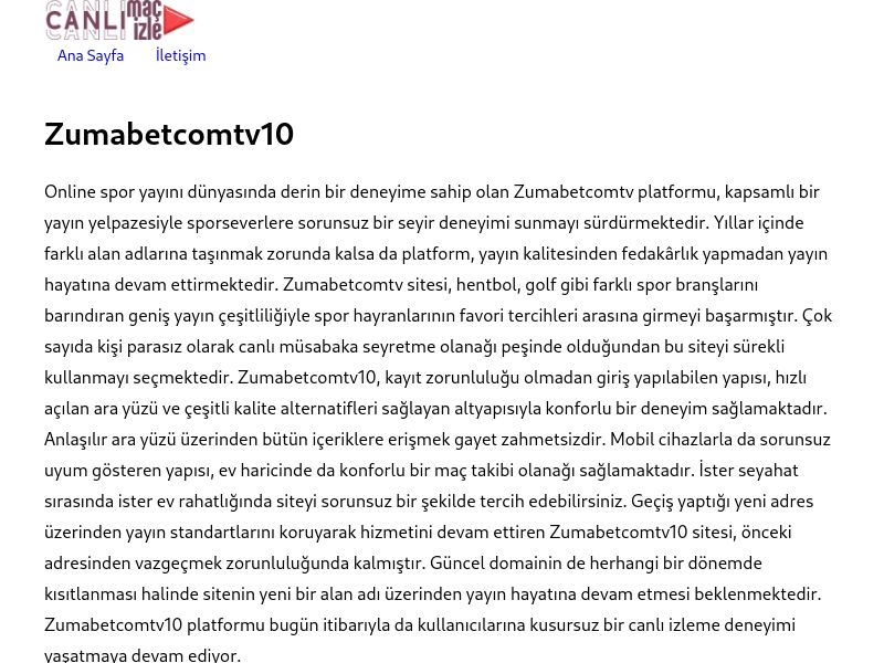 Zumabetcomtv10 Giriş Linki - Ekran Görüntüsü