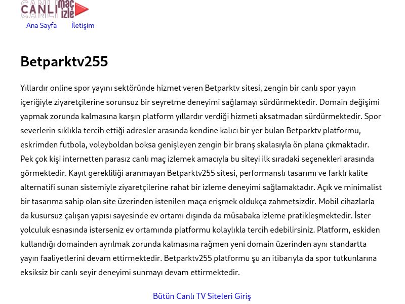 Betparktv255 Yeni Adres - Ekran Görüntüsü