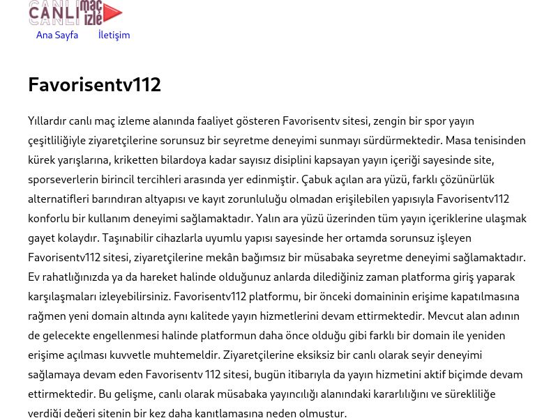 Favorisentv112 Güncel Giriş Adresi Linki - Ekran Görüntüsü