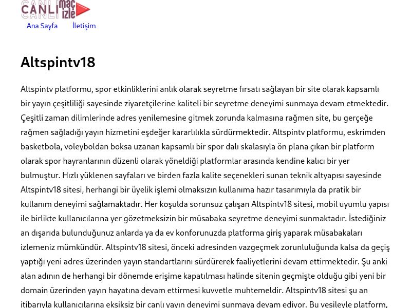 Altspintv18 Güncel Giriş Adresi Linki - Ekran Görüntüsü