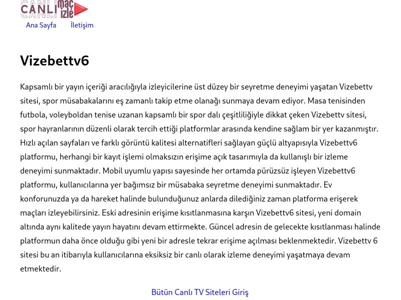 Vizebettv6 Giriş Adresi - Ekran Görüntüsü