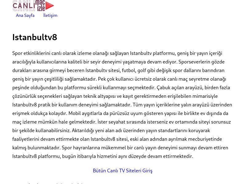 Istanbultv8 Yeni Adres - Ekran Görüntüsü