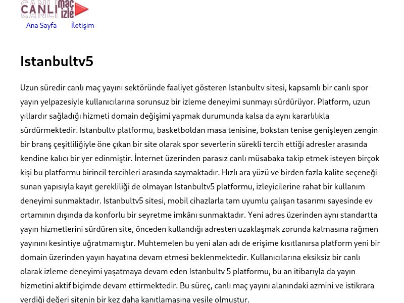Istanbultv5 Giriş Adresi - Ekran Görüntüsü