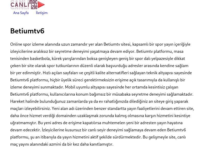Betiumtv6 Giriş Linki - Ekran Görüntüsü