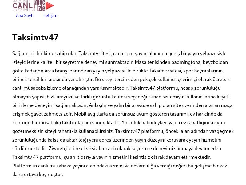 Taksimtv47 Güncel Giriş Adresi - Ekran Görüntüsü