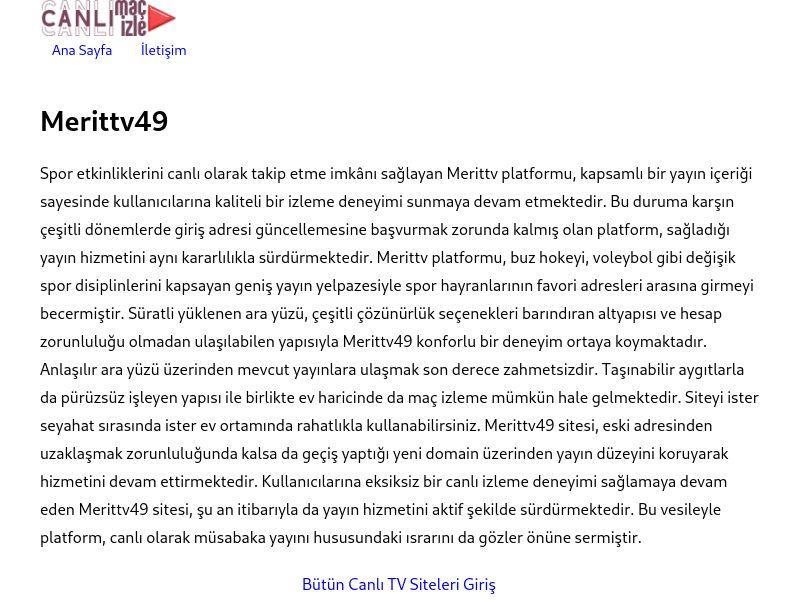 Merittv49 Yeni Adres - Ekran Görüntüsü