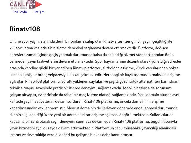 Rinatv108 Yeni Adres - Ekran Görüntüsü