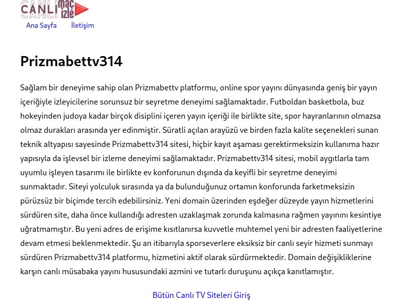 Prizmabettv314 Güncel Link - Ekran Görüntüsü