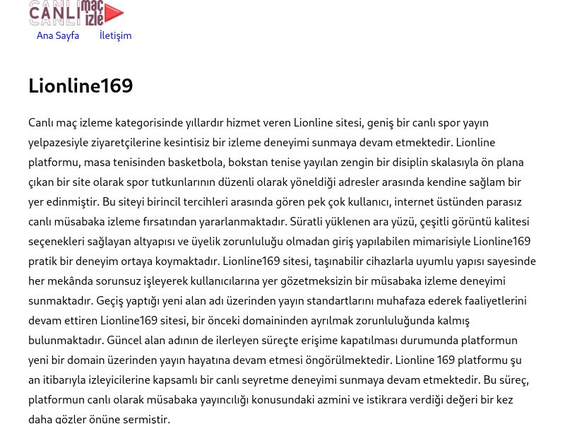 Lionline169 Güncel Giriş Adresi Linki - Ekran Görüntüsü