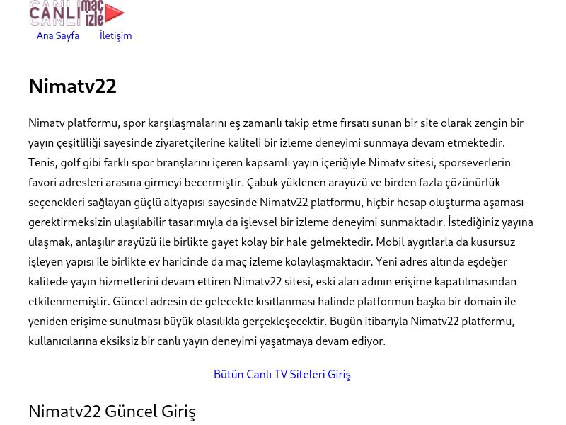 Nimatv22 Güncel Giriş Adresi - Ekran Görüntüsü