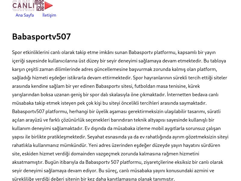 Babasportv507 Giriş Adresi - Ekran Görüntüsü
