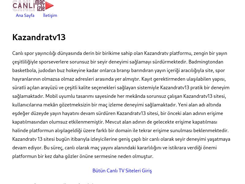 Kazandratv13 Yeni Adres - Ekran Görüntüsü