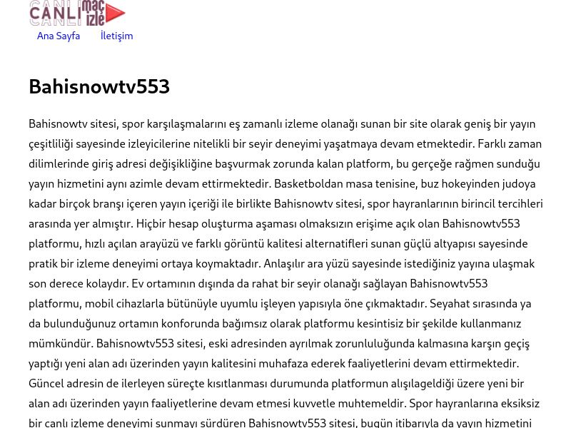 Bahisnowtv553 Güncel Giriş Adresi Linki - Ekran Görüntüsü