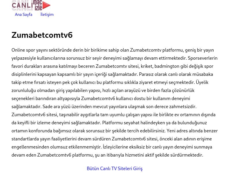 Zumabetcomtv6 - Ekran Görüntüsü