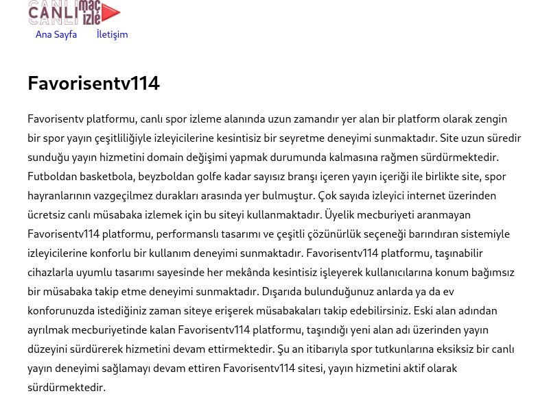 Favorisentv114 Güncel Link - Ekran Görüntüsü