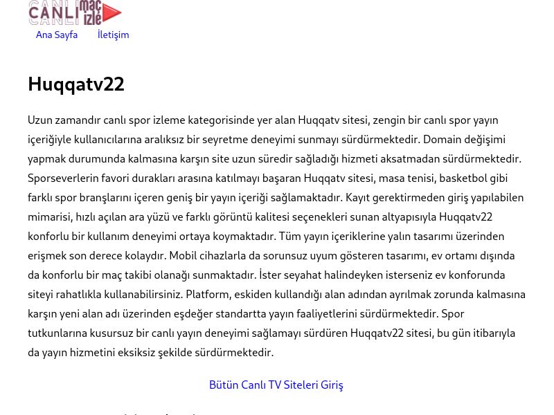 Huqqatv22 Güncel Giriş Adresi Linki - Ekran Görüntüsü