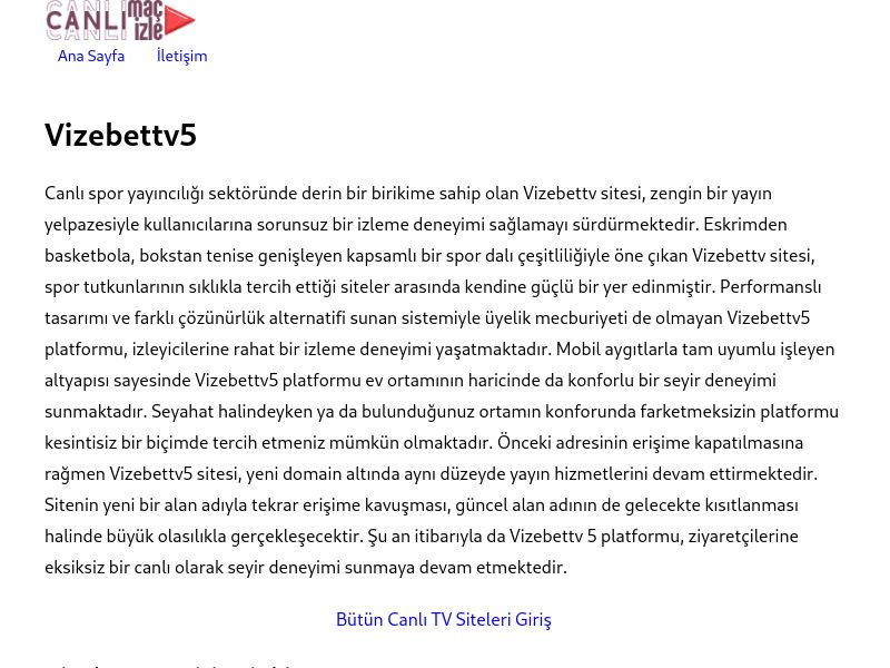 Vizebettv5 Giriş Adresi - Ekran Görüntüsü