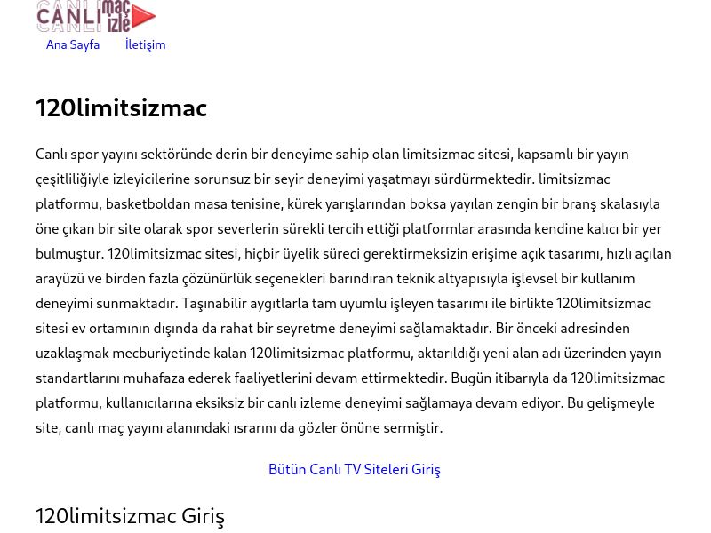 120limitsizmac Giriş Bilgileri - Ekran Görüntüsü