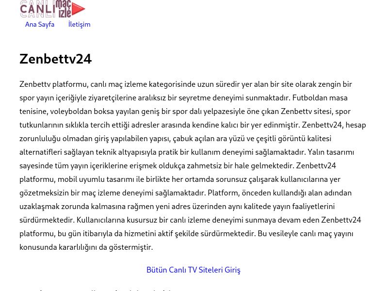 Zenbettv24 Güncel Giriş Adresi Linki - Ekran Görüntüsü