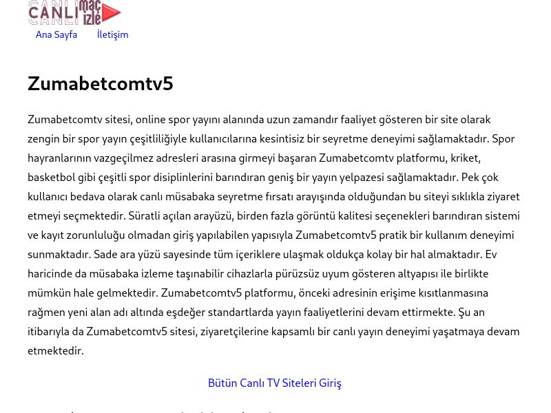 Zumabetcomtv5 Güncel Link - Ekran Görüntüsü