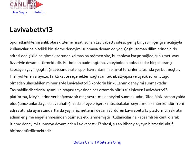 Lavivabettv13 Güncel Giriş Adresi Linki - Ekran Görüntüsü