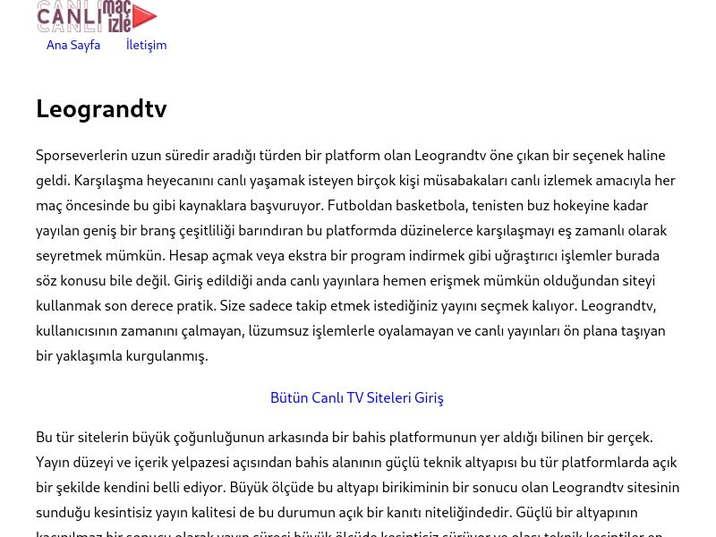 Leograndtv Güncel Giriş Adresi Linki - Ekran Görüntüsü