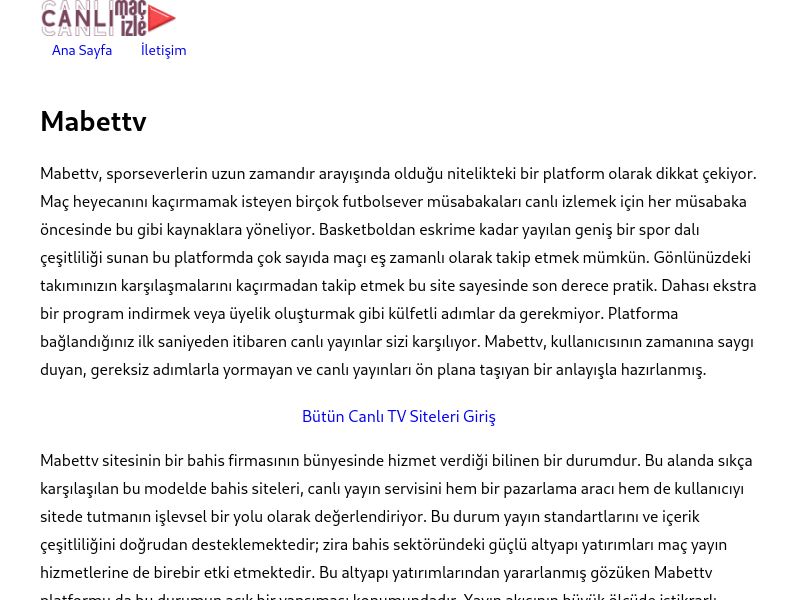 Mabettv Giriş Adresi - Ekran Görüntüsü