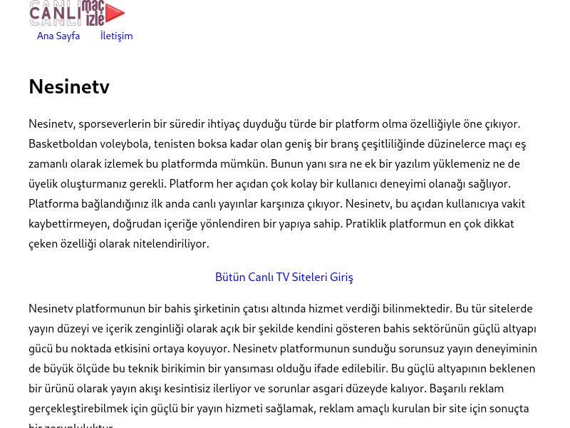 Nesinetv Yeni Adres - Ekran Görüntüsü