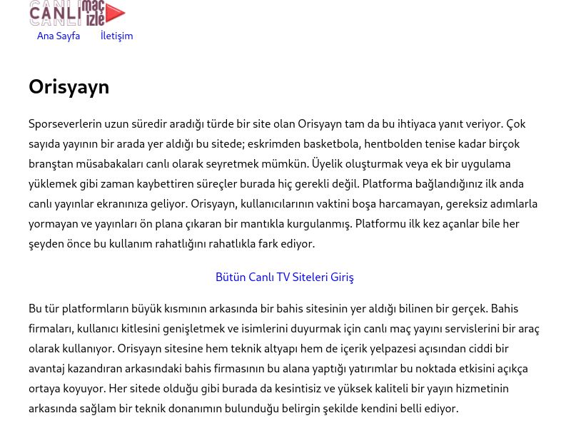 Orisyayn Güncel Giriş Adresi Linki - Ekran Görüntüsü