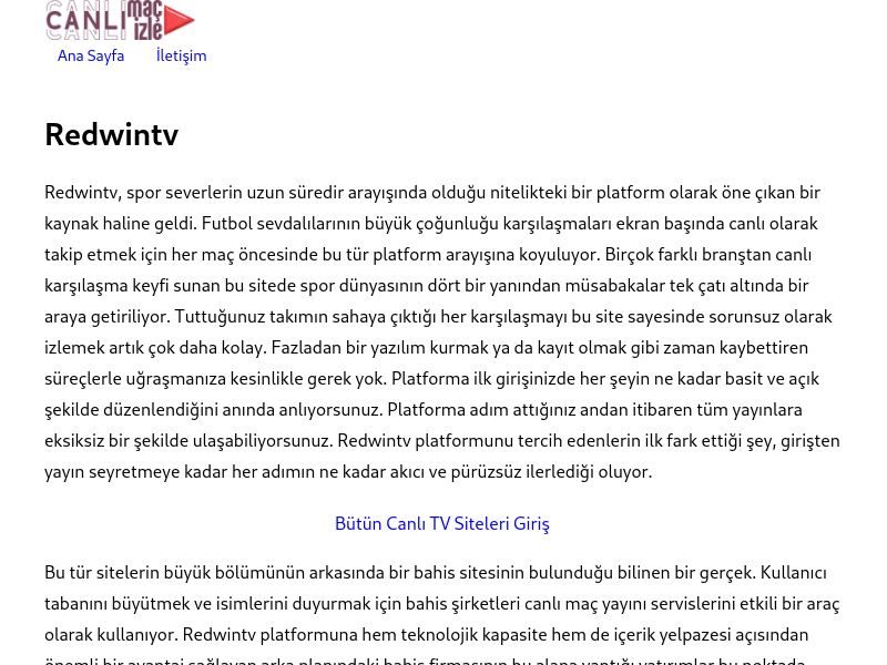 Redwintv Giriş Linki - Ekran Görüntüsü