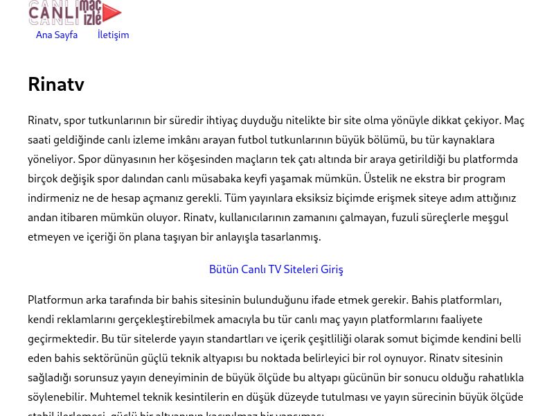 Rinatv Güncel Giriş Adresi Linki - Ekran Görüntüsü