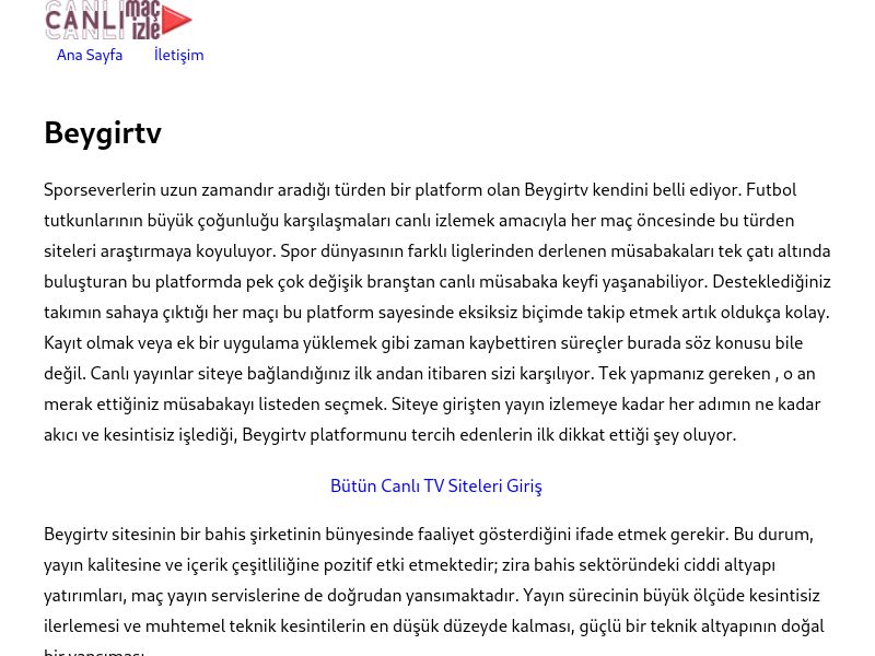 Beygirtv Güncel Giriş Adresi Linki - Ekran Görüntüsü