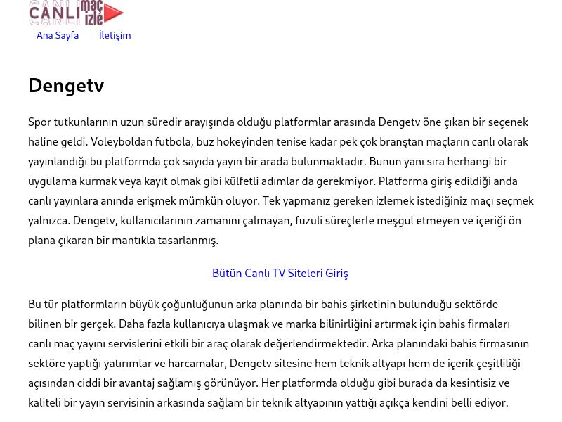 Dengetv Giriş Bilgileri - Ekran Görüntüsü