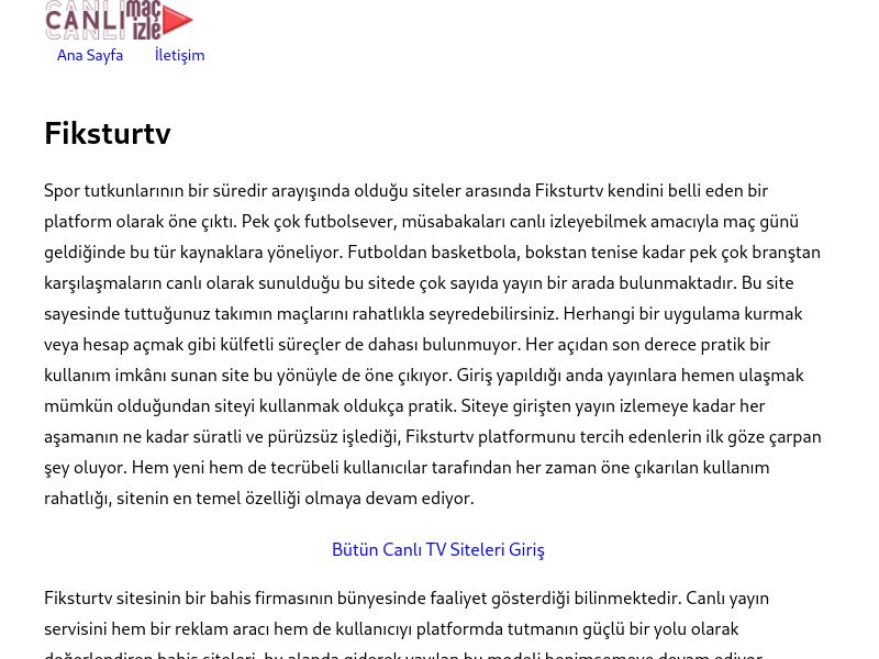 Fiksturtv Giriş Linki - Ekran Görüntüsü
