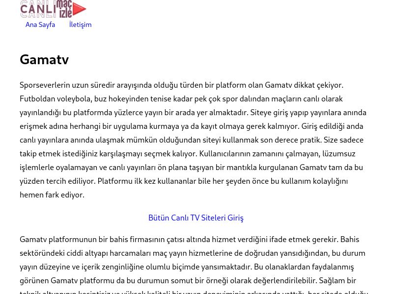 Gamatv Giriş - Ekran Görüntüsü