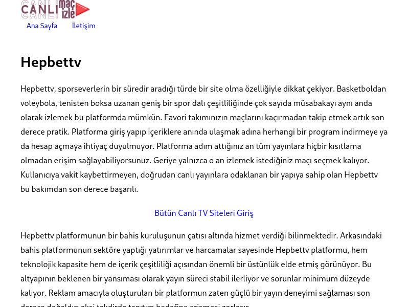 Hepbettv Güncel Giriş Adresi Linki - Ekran Görüntüsü